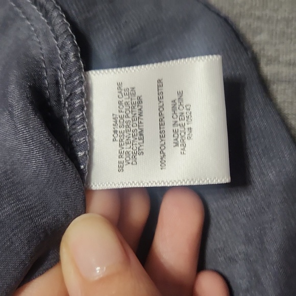 Bobeau Brand Flowy Silver Gray 3/4-Length Bell-Sleeve Blouse Tunic Top Shirt - Picture 11 of 12